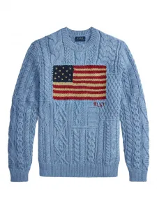 Свитер с принтом Polo Ralph Lauren, синий