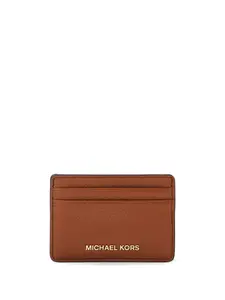 Картхолдер из зернистой кожи Michael Michael Kors, коричневый