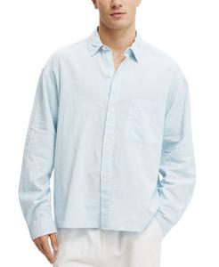 Мужская рубашка с длинными рукавами Eli COTTON ON, Textured Summer Blue