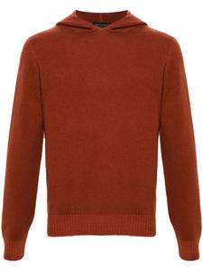 Джемпер с отделкой в рубчик и капюшоном Dell'oglio, оранжевый