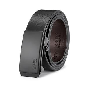 Кожаный ремень мужской шириной 3,4 см FAIRWHALE, черный, модель 2