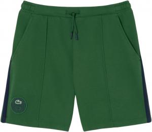 Мужские шорты Lacoste Sport Ultra Dry с акцентным значком в стиле теннисного наследия, Green/Navy Blue