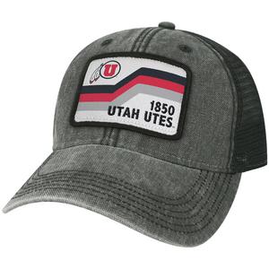 Мужская черная кепка Utah Utes Sun & Bars Dashboard Trucker Snapback