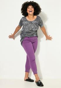 Джинсы облегающего кроя 7/8- VERZIERTER FRANSENSAUM 5-POCKET Angel of Style, темно-фиолетовый