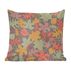 Декоративная подушка MuchoWow, диванная подушка, декоративная подушка для гостиной, 60 х 60 см, осень - иллюстрация - листья - чехол на подушку - хлопчатобумажная ткань - декоративные наволочки, мультиколор