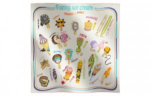 Шёлковый платок женский белый HERMES