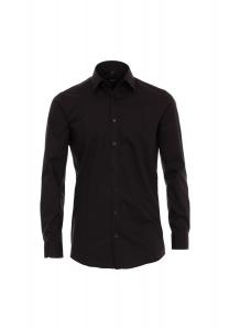 Мужская деловая рубашка однотонного кроя Venti, черный