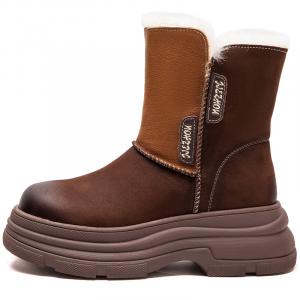 Теплые короткие зимние сапоги женские Jay, Coffee