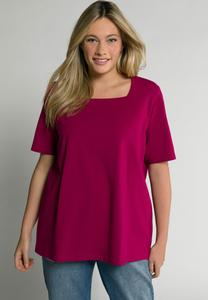 Футболка Ulla Popken CARREE-AUSSCHNITT, Magnolienrot/Purple