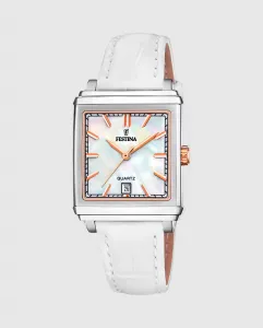 F20682/1 Женские часы On The Square из белой кожи Festina, белый