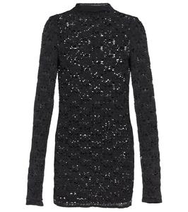 Топ из хлопка с вышивкой в технике макраме Jil Sander, черный