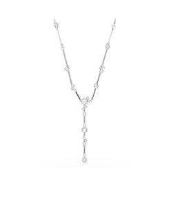 Колье Constella Round Cuts с белым родиевым покрытием в форме буквы Y Swarovski, White