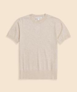 Свитер с короткими рукавами и круглым вырезом из хлопка Supima