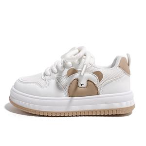 Детские кроссовки для скейтбординга с низким верхом, устойчивые к ударам, скольжению и истиранию Babaya, белый/коричневый