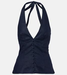 Льняной жилет Мари Faithfull, темно-синий