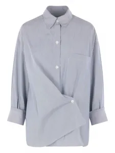 Асимметричная рубашка в полоску Twp, серый