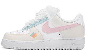 Nike Кроссовки Air Force 1 с низким верхом для скейтборда, противоскользящие, износостойкие, женские, белые, желтые