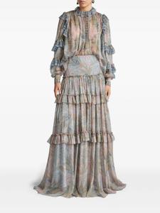 ETRO шелковая блузка с оборками, белый