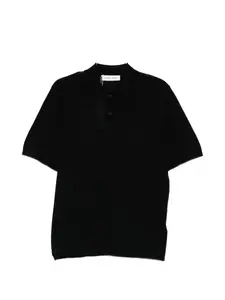 Поло на пуговицах Samsoe Samsoe, черный