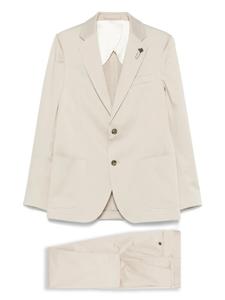 Костюм с однобортным пиджаком Lardini, нейтральный