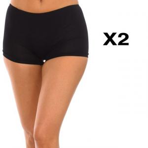 Набор из 2 женских шорт из микрофибры q en901 Kisses And Love, черный