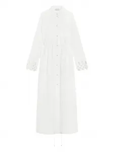 Макси-платье-рубашка с длинными рукавами Blumarine, белый