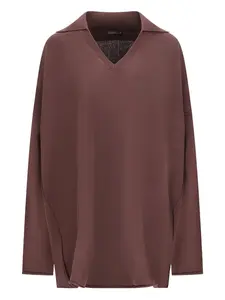 Джемпер V-neck long-sleeve T-shirt Canessa, коричневый