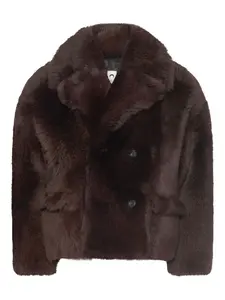 Кожаная куртка Hairy из овчины Marine Serre, коричневый