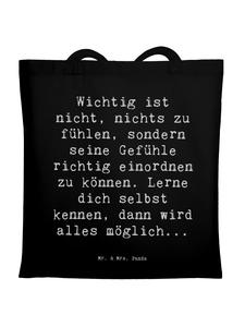Mr. & Mrs. Panda Сумка-шоппер с надписью, выражающей эмоции, мудрость... черного цвета