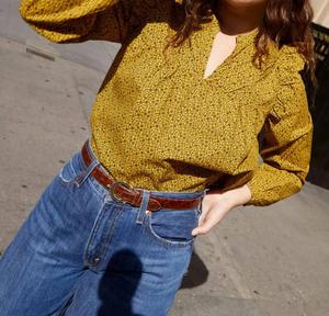 Топ Tilly A Line с оборками в цвете «цитрин» Nation LTD, цвет citrine floral