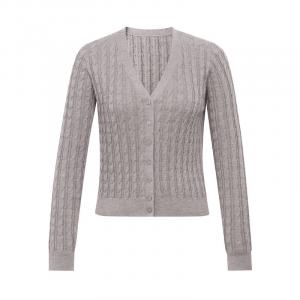 Вязаный кардиган Deep Breath из чистой шерсти простой вязки, коричневый