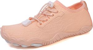 Мужские водные туфли, женские с эффектом босых ног, с широким носком, быстро сохнут, для пляжа, бассейна, акваспорта, многофункциональные для йоги, фитнеса, велоспорта с нулевым перепадом Generic, розовый