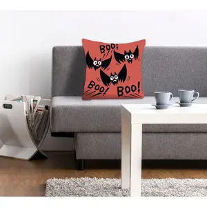Декоративная подушка queence BOO! Чехол для подушки без наполнителя, 1 шт. Queence, Hellrot + bedruckt