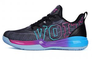 VOIT Баскетбольные кроссовки с амортизацией, защитой от истирания, дышащие, нескользящие, низкие, унисекс, черные