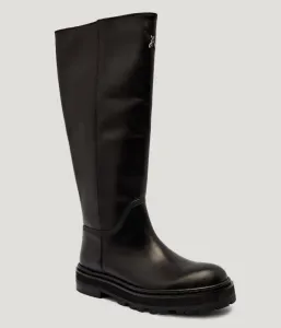 Кожаные сапоги для верховой езды Patrizia Pepe, черный