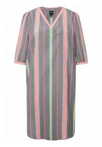 Дневное платье STRIPED 3/4 SLEEVE V-NECK  Ulla Popken, цвет Mottled Light Grey