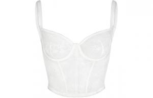 Ультратонкое кружевное корсетное ками Ультра Файн Лейс Корсет от SKIMS Wedding Dress Series, цвет мрамор