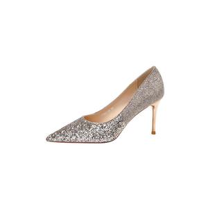 QITUMAUL Тонкие каблуки на шпильке женские шампань, цвет Champagne[Heel Height 8.5cm]