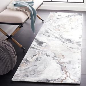 Ковер SAFAVIEH, 275 x 366 см, Opal Collection, Ivory & Grey, современный дизайн, устойчивый к пятнам, идеален для помещений с высокой проходимостью: гостиная, спальня, столовая (OAL410A-9)