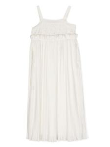 TWINSET Kids плиссированное платье миди без рукавов, нейтральный цвет