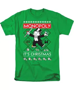 Мужская футболка "Новогодний свитер" Monopoly, зеленый