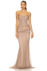 Длинное платье Maya Aniye Records, clay