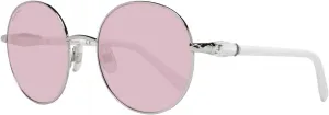 Солнцезащитные очки SWAROVSKI серебристого цвета для женщин, Pink/White