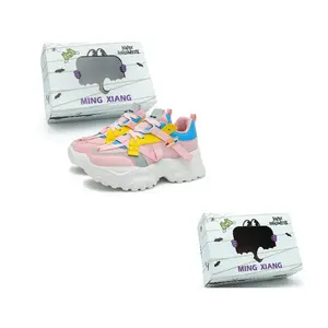 Singing Антискользящие и износостойкие дышащие массивные кроссовки женские - розовый синий желтый (в коробке), цвет Pink Blue Yellow (Box Included)