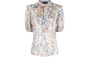 Блузка с коротким рукавом с цветочным принтом Polo Ralph Lauren, мультиколор