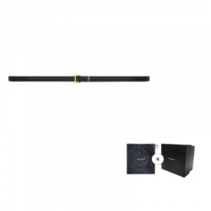 Ремень Cassandre Extra Thin SAINT LAURENT, черный