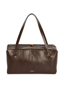Сумка на плечо с тисненым логотипом Jil Sander, коричневый