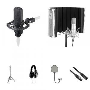 Комплект для записи вокала Audio-Technica AT4040 с Наушниками Shure SRH240A, Отражающим Фильтром и многим Другим