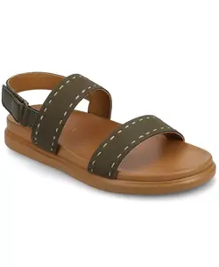 Женские сандалии Milie Double Band Footbed Flat Journee Collection, зеленый