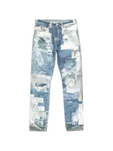 Прямые джинсы с нашивками (пэчворк) Acne Studios, синий